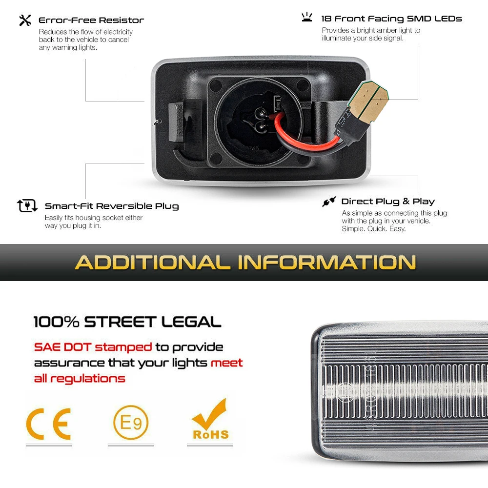 LED Dynamic Side Turn Signal Lights For Land Cruiser J80 LED Dynamic Side Turn Signal Lights For Land Cruiser J80